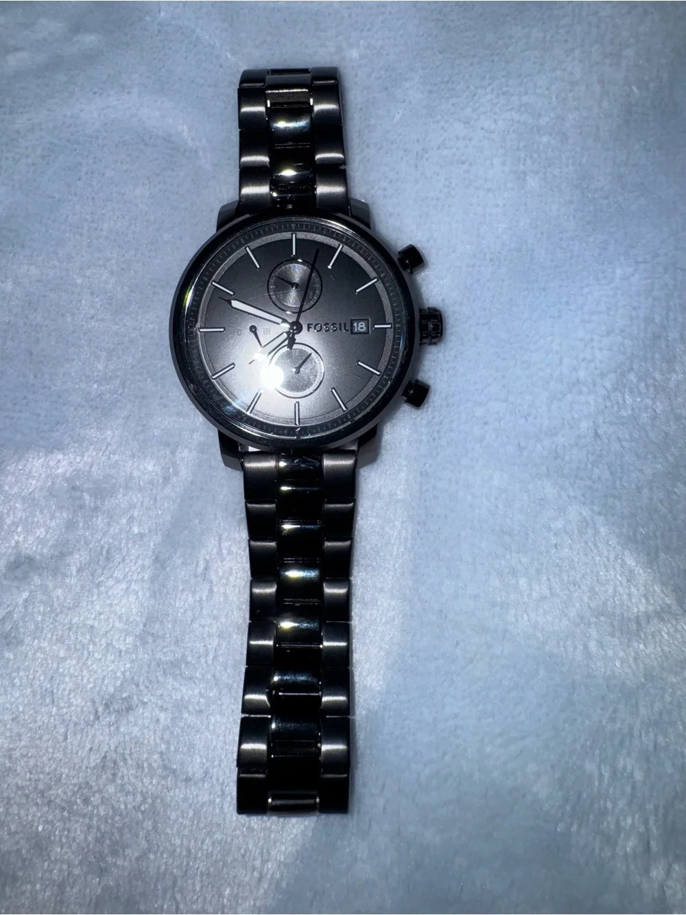 Fossil Men's Gunmetal Stainless Steel Chronograph Watch